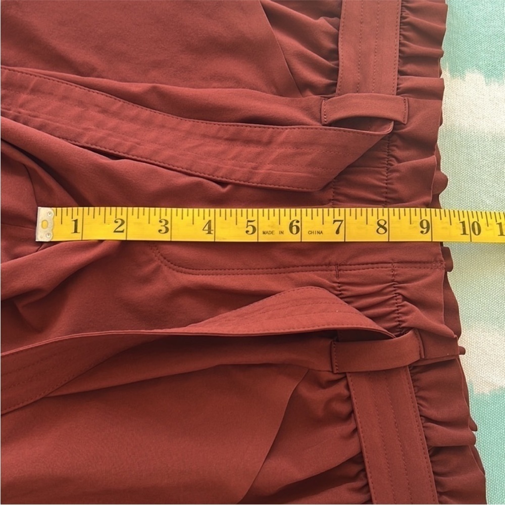 Athleta Skyline Paperbag Tie Waist Tapered Pants Rust Size 2 - Picture 10 of 13